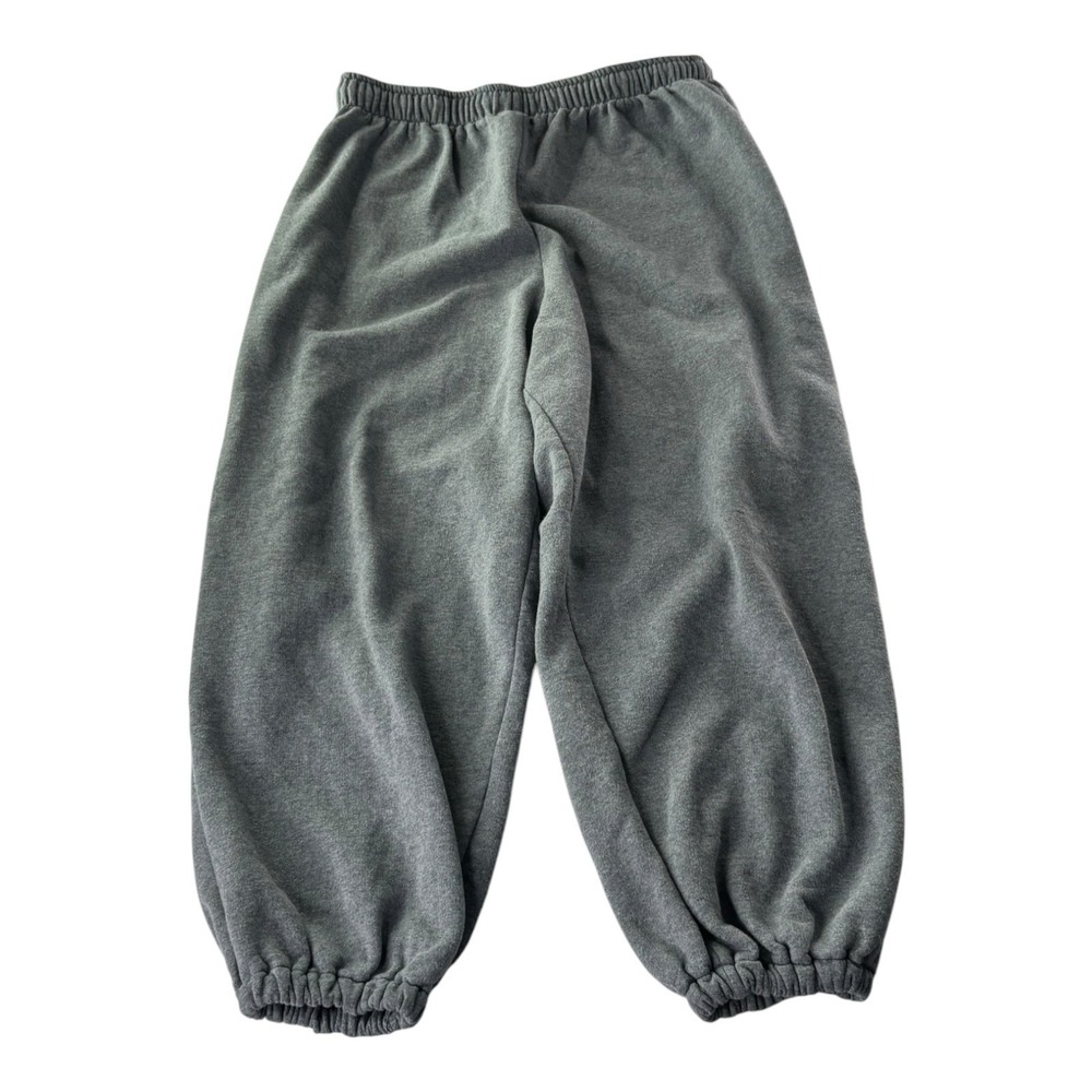 Made in USA Gray Sweatpants Size 1X Elastic Waist Cuffed Hem Cotton Blend